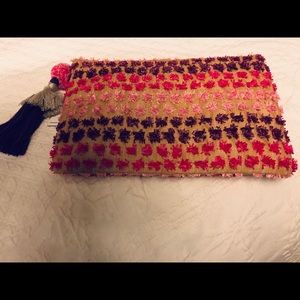 Steven by Steve Madden Straw Clutch Bag